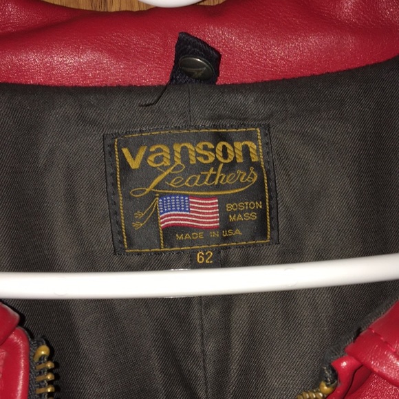 Red Vanson Leather Jacket - Picture 4 of 4